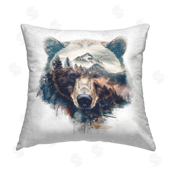 Stupell Industries LSR Design Studio | Bear Head Silhouette Printed Throw Pillow