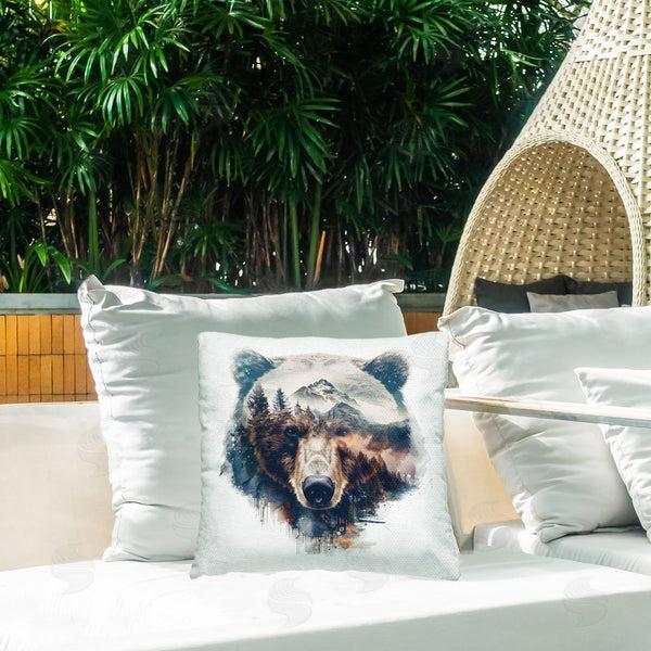 Stupell Industries LSR Design Studio | Bear Head Silhouette Printed Throw Pillow