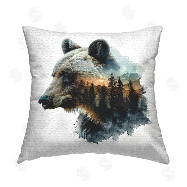 Stupell Industries LSR Design Studio | Bear Woodland Silhouette Printed Throw Pillow