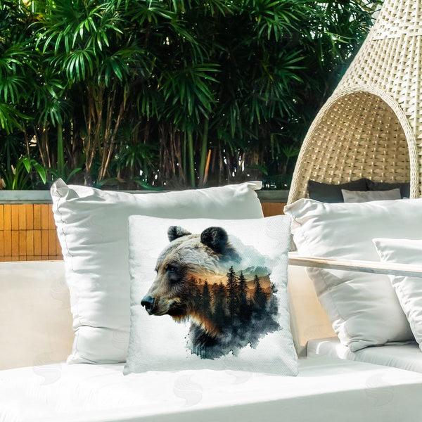 Stupell Industries LSR Design Studio | Bear Woodland Silhouette Printed Throw Pillow