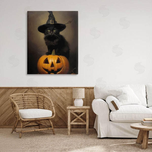 Stupell Industries LSR Design Studio | Black Cat On Pumpkin Wall Art