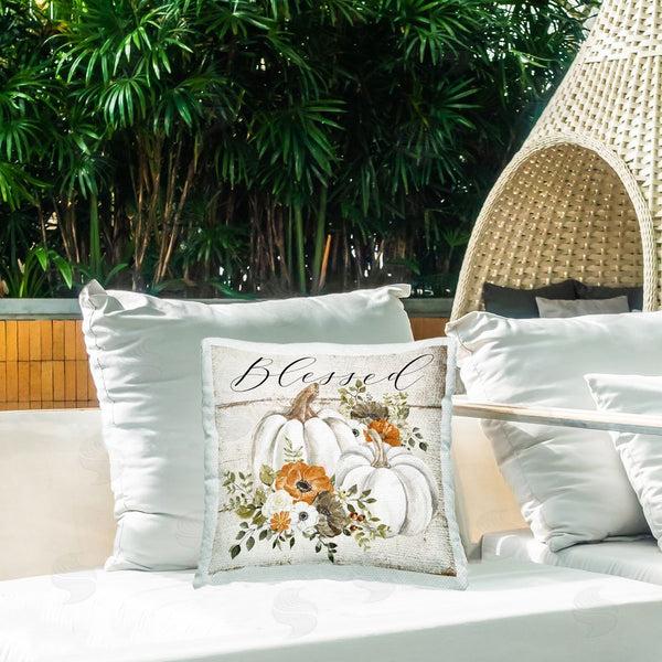 Stupell Industries LSR Design Studio | Blessed Floral Pumpkin Printed Throw Pillow