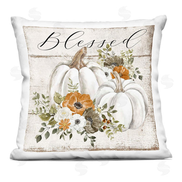 stupell industries LSR Design Studio | Blessed Floral Pumpkin Printed Throw Pillow
