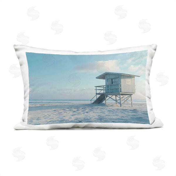 Stupell Industries LSR Design Studio | Blue And White Beach Scene Printed Throw Pillow