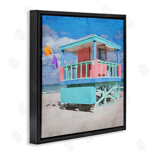 Stupell Industries LSR Design Studio | Blue Summer Beach Hut Wall Art
