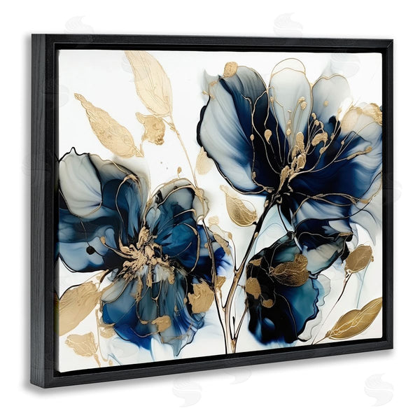 Stupell Industries LSR Design Studio | Blue Swirling Modern Flowers