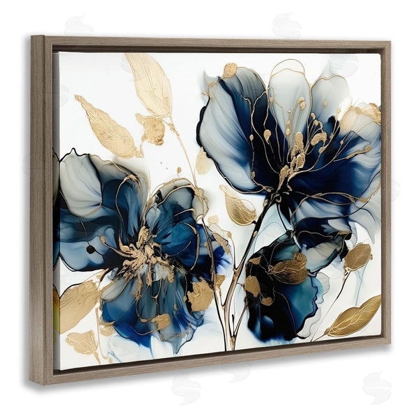 Stupell Industries LSR Design Studio | Blue Swirling Modern Flowers