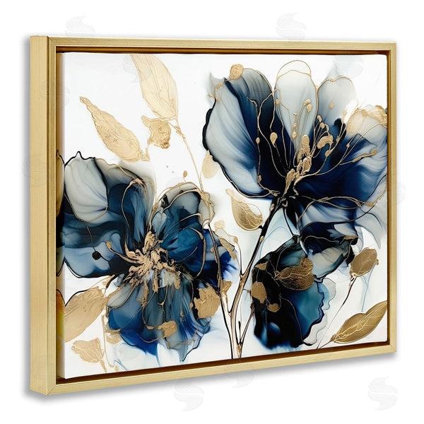 Stupell Industries LSR Design Studio | Blue Swirling Modern Flowers