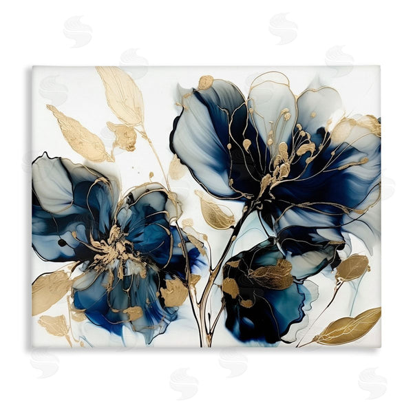 stupell industries LSR Design Studio | Blue Swirling Modern Flowers
