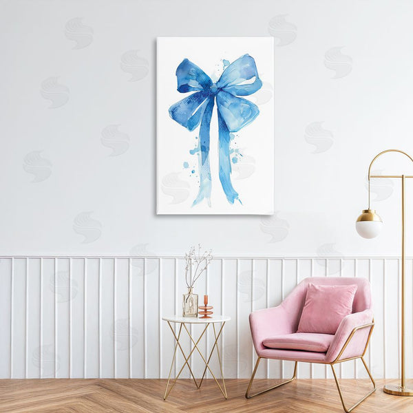 Stupell Industries LSR Design Studio | Blue Watercolor Bow Illustration Wall Art