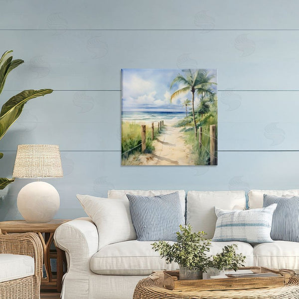 Stupell Industries LSR Design Studio | Blurred Palm Tree Beach