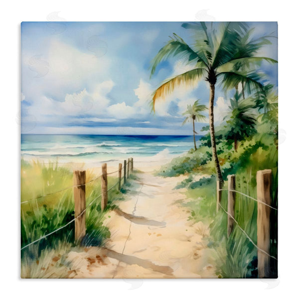 stupell industries LSR Design Studio | Blurred Palm Tree Beach