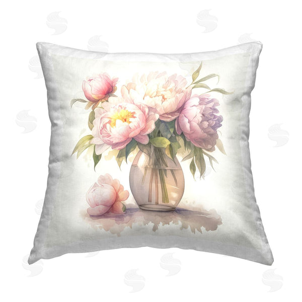 stupell industries LSR Design Studio | Blush Peonies Vase Printed Throw Pillow