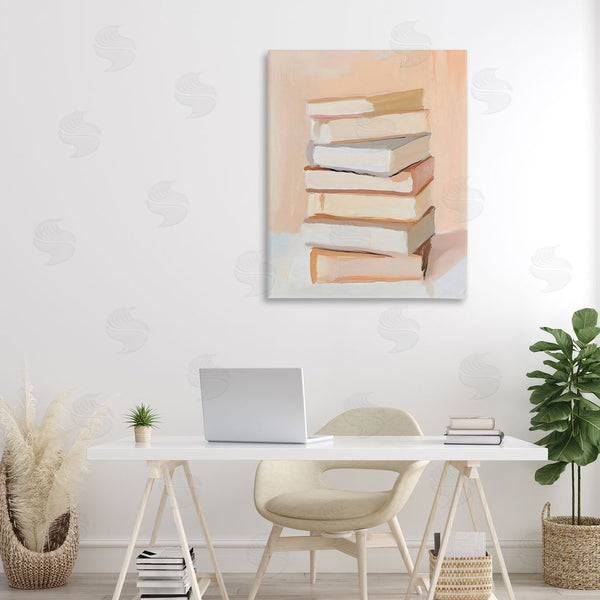 Stupell Industries LSR Design Studio | Book Stack Soft Orange Wall Art