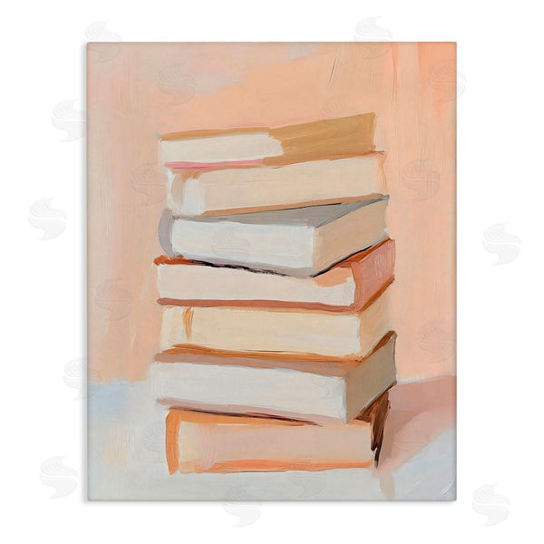 stupell industries LSR Design Studio | Book Stack Soft Orange Wall Art