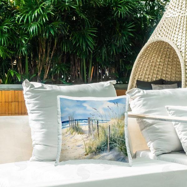 Stupell Industries LSR Design Studio | Breezy Seaside Grasses Printed Throw Pillow