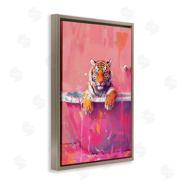 Stupell Industries LSR Design Studio | Bright Bathing Tiger In Tub