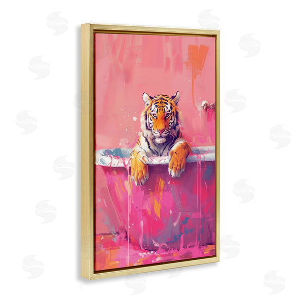 Stupell Industries LSR Design Studio | Bright Bathing Tiger In Tub