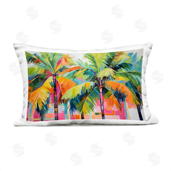 Stupell Industries LSR Design Studio | Bright Mod Palms & Rectangles Printed Throw Pillow