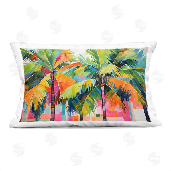 stupell industries LSR Design Studio | Bright Mod Palms & Rectangles Printed Throw Pillow