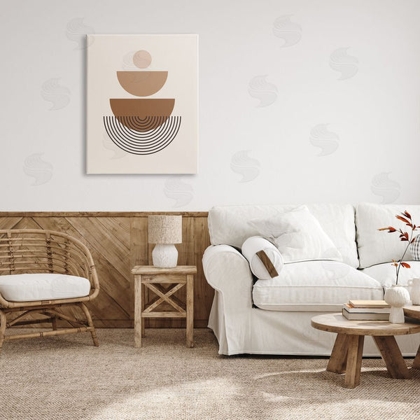 Stupell Industries LSR Design Studio | Brown Shapes On Beige Wall Art
