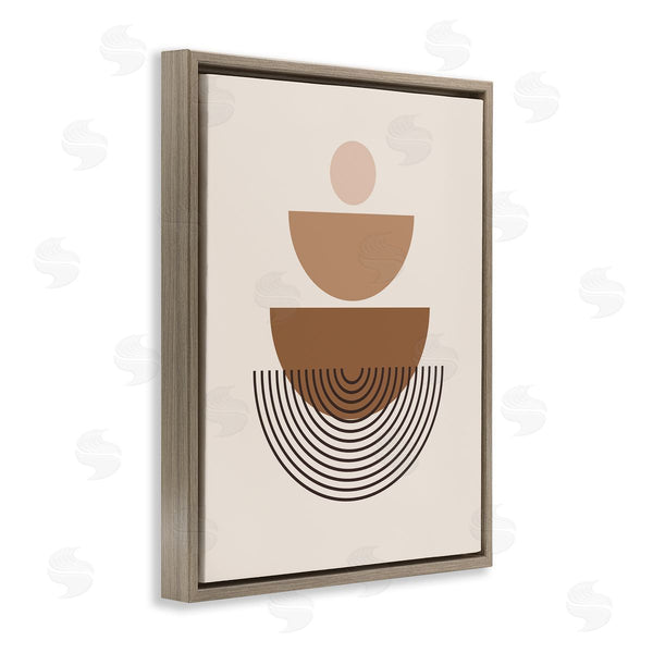 Stupell Industries LSR Design Studio | Brown Shapes On Beige Wall Art