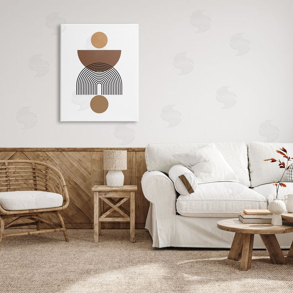 Stupell Industries LSR Design Studio | Brown Shapes On White Wall Art