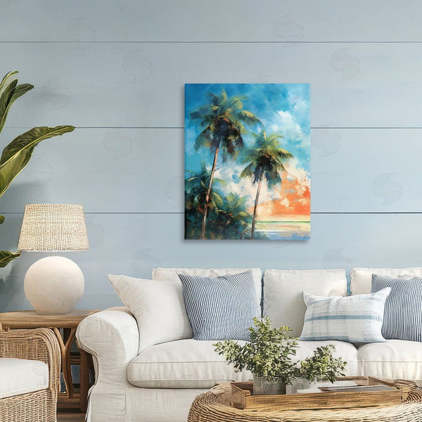 Stupell Industries LSR Design Studio | Brushed Palms At Sunset