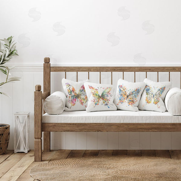 Stupell Industries LSR Design Studio | Butterflies With Music Notes Printed Throw Pillow Set