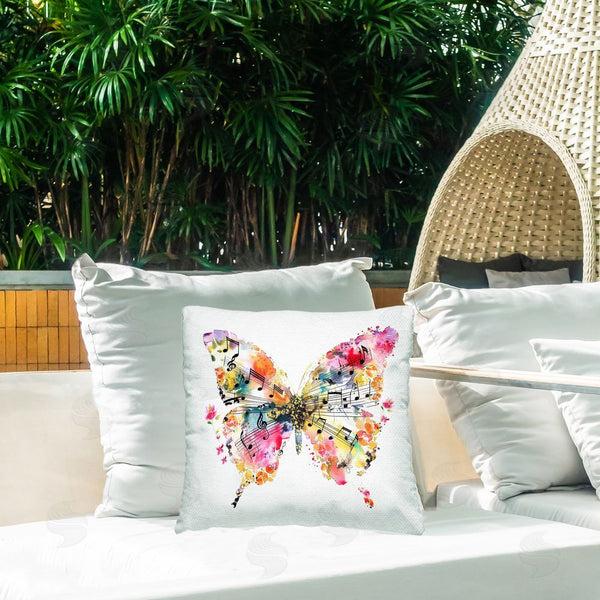 Stupell Industries LSR Design Studio | Butterfly & Music Notes Printed Throw Pillow