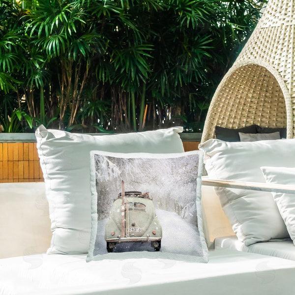 Stupell Industries LSR Design Studio | Car Driving In Snow Flurries Printed Throw Pillow