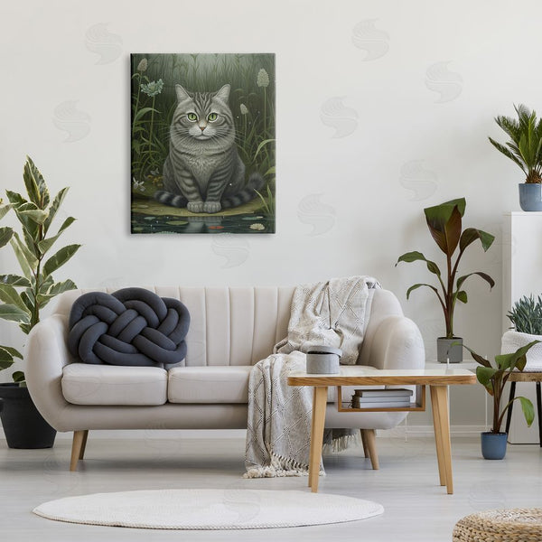 Stupell Industries LSR Design Studio | Cat & Pond Lilies Wall Art