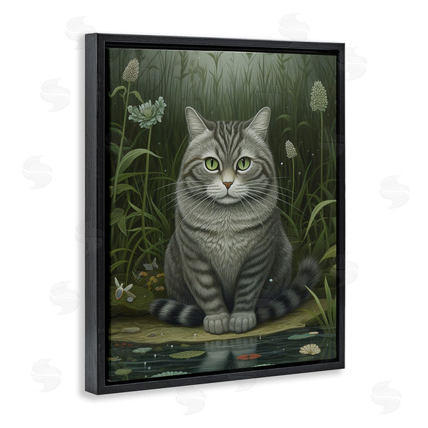 Stupell Industries LSR Design Studio | Cat & Pond Lilies Wall Art
