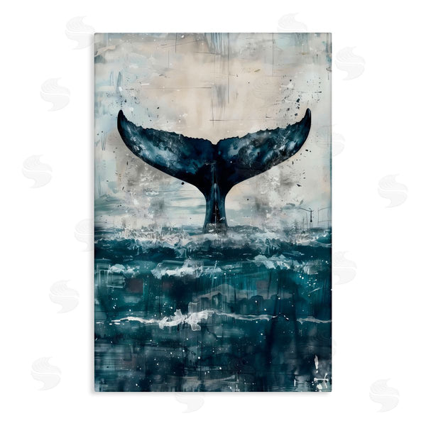 stupell industries LSR Design Studio | Centered Distressed Whale Tail
