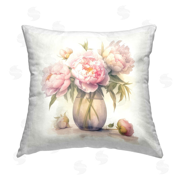 stupell industries LSR Design Studio | Charming Pink Peonies Printed Throw Pillow