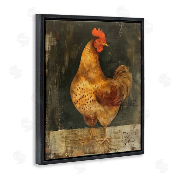 Stupell Industries LSR Design Studio | Chicken On Rustic Background Wall Art