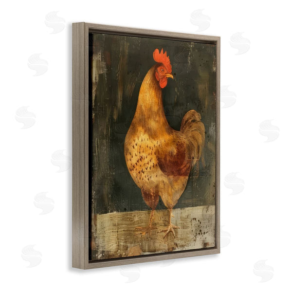 Stupell Industries LSR Design Studio | Chicken On Rustic Background Wall Art