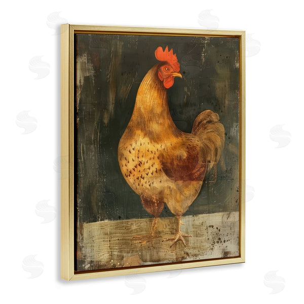 Stupell Industries LSR Design Studio | Chicken On Rustic Background Wall Art