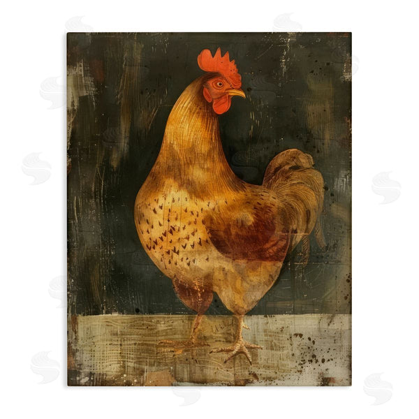 stupell industries LSR Design Studio | Chicken on Rustic Background Wall Art
