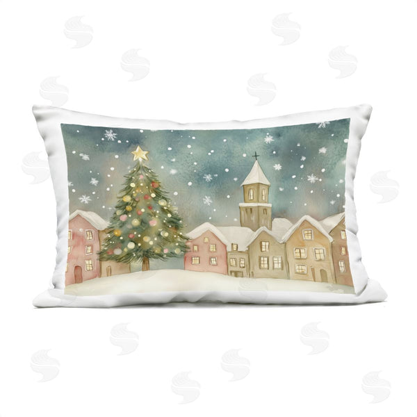 Stupell Industries LSR Design Studio | Christmas Village Snowfall Printed Throw Pillow