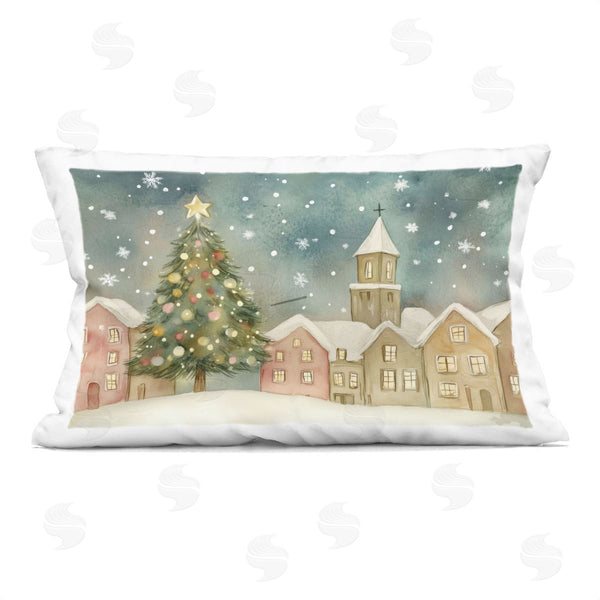 stupell industries LSR Design Studio | Christmas Village Snowfall Printed Throw Pillow