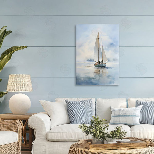 Stupell Industries LSR Design Studio | Clouded Ocean Waves Sailboat
