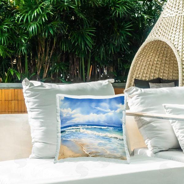 Stupell Industries LSR Design Studio | Cloudy Atmosphere Coast Printed Throw Pillow