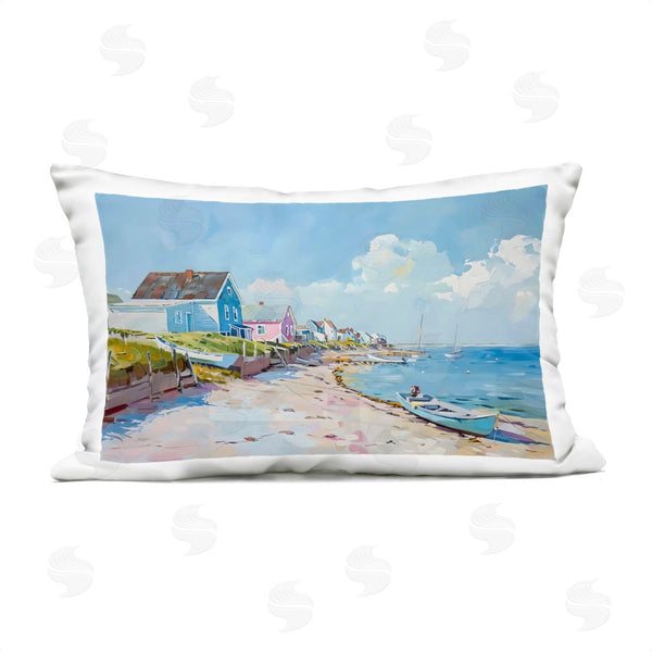 Stupell Industries LSR Design Studio | Coastal Beachside Cabanas Printed Throw Pillow