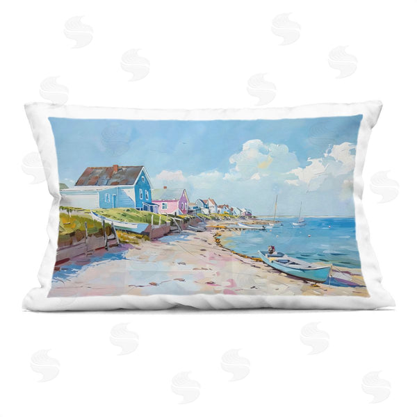 stupell industries LSR Design Studio | Coastal Beachside Cabanas Printed Throw Pillow