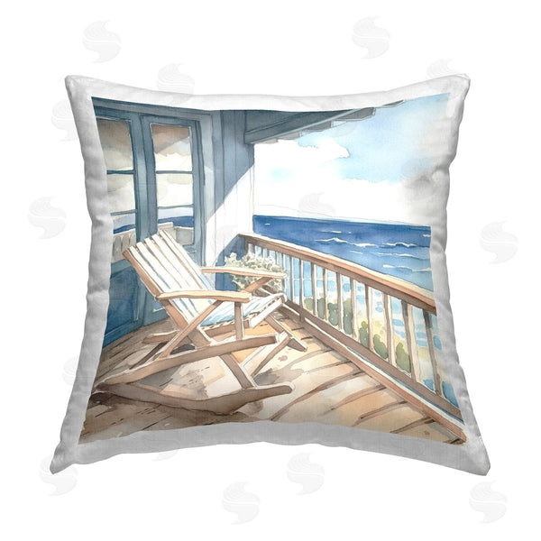 stupell industries LSR Design Studio | Coastal Porch View Printed Throw Pillow