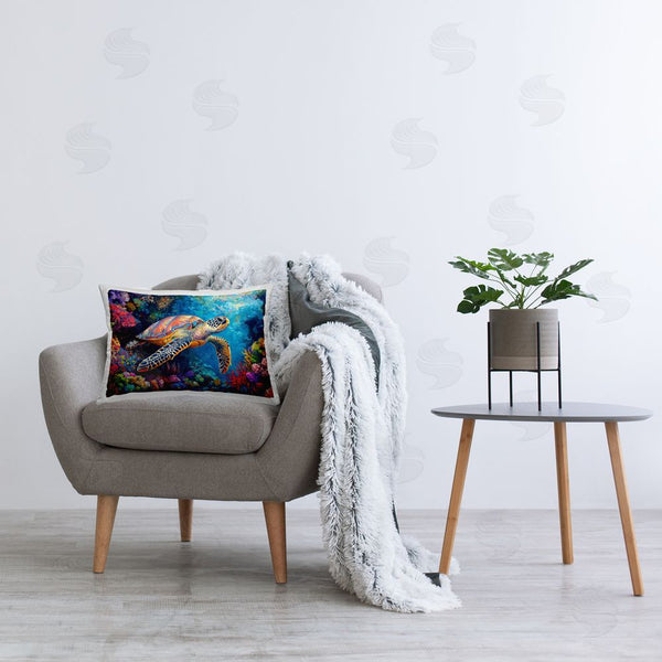 Stupell Industries LSR Design Studio | Colorful Coral Reef & Turtle Printed Throw Pillow