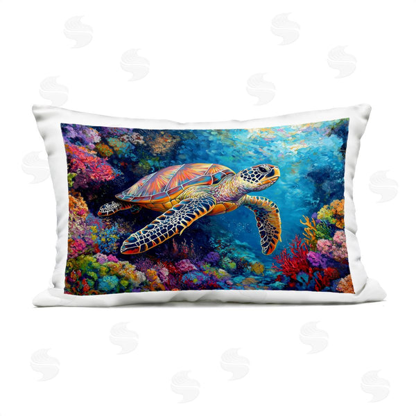 Stupell Industries LSR Design Studio | Colorful Coral Reef & Turtle Printed Throw Pillow