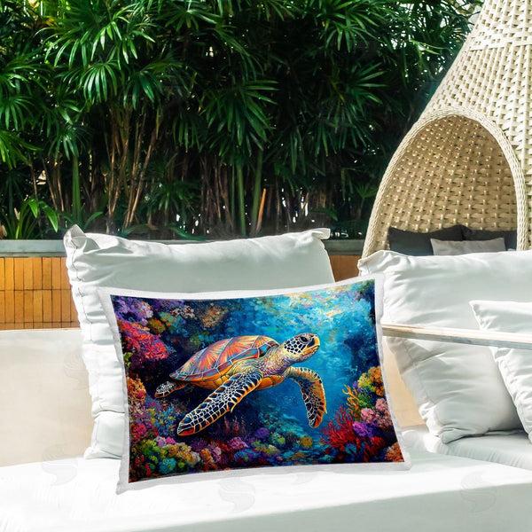 Stupell Industries LSR Design Studio | Colorful Coral Reef & Turtle Printed Throw Pillow