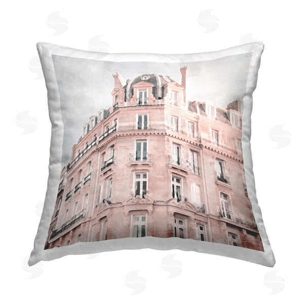 stupell industries LSR Design Studio | Coral Apartments Architecture Printed Throw Pillow